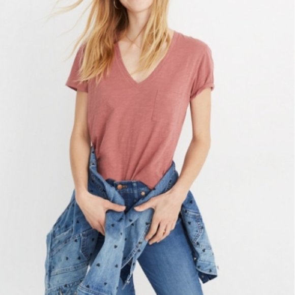Madewell Tops - Madewell Whisper Cotton V-Neck Tee Size Small EUC